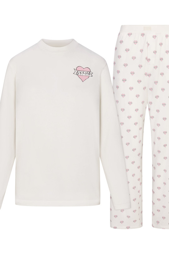 Skims Boyfriend Long Sleeve T-shirt And Loose Pant Set