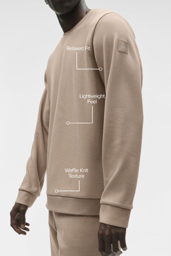Alo Waffle Lounge Long Sleeve Crew (men)