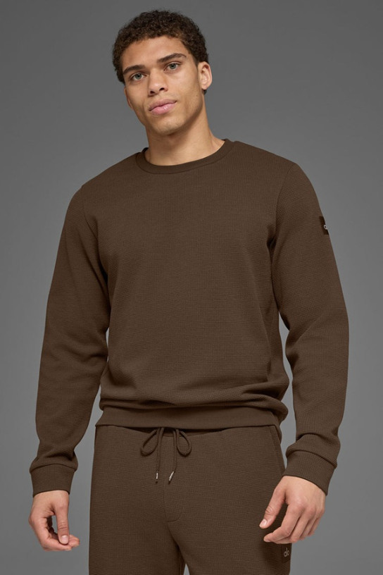 Alo Waffle Lounge Long Sleeve Crew (men)