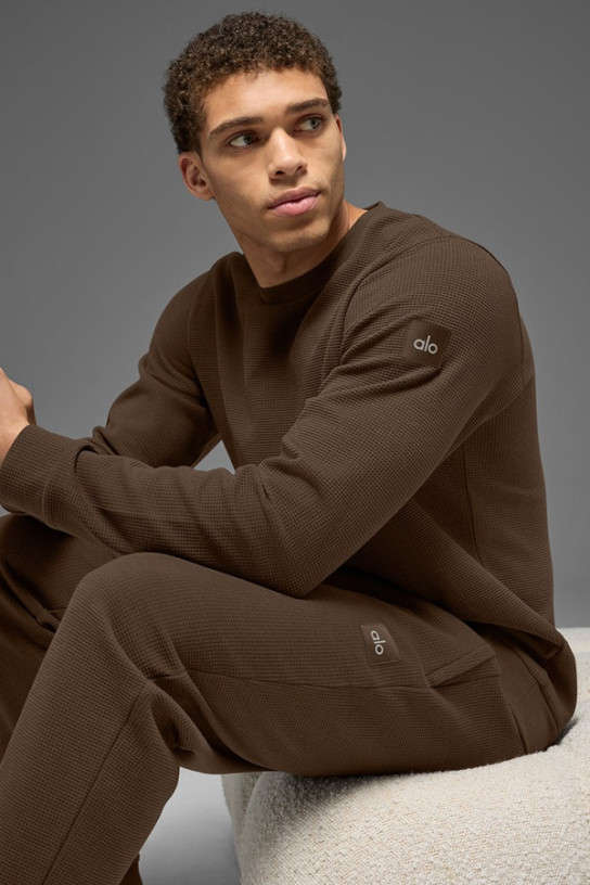 Alo Waffle Lounge Long Sleeve Crew (men)